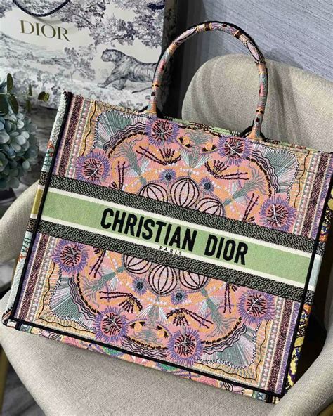 christian dior fabric tote bag|christian dior tote bag colorful.